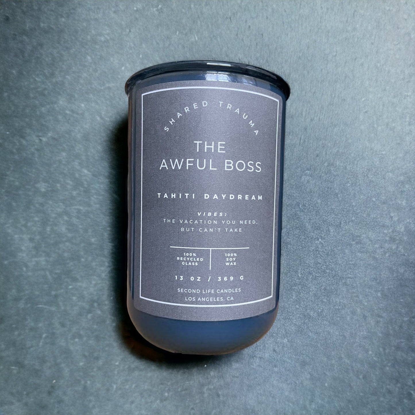 Shared Trauma: The Awful Boss Candle - 13 oz, Crackling Wood Wick