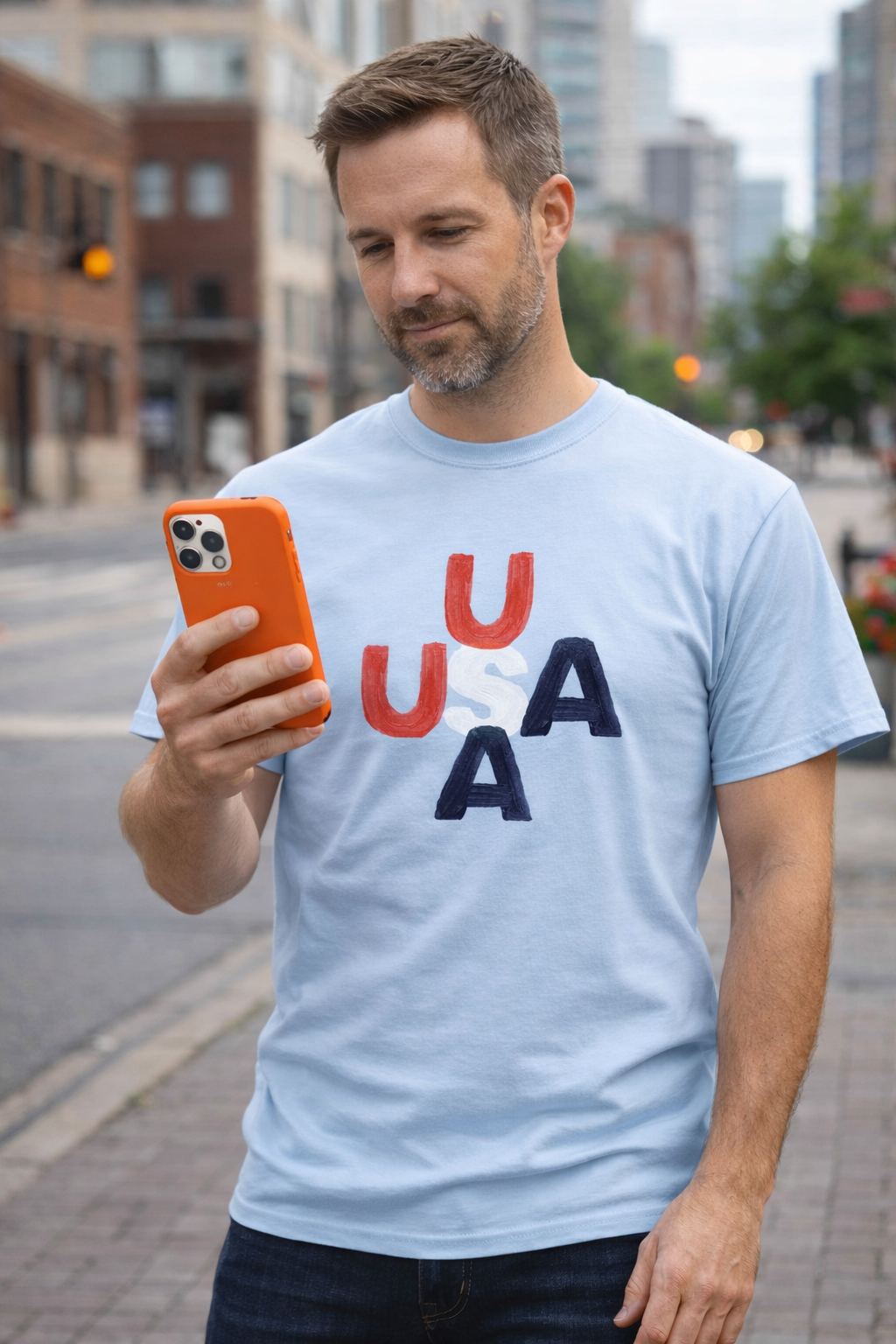 Gildan G200 Adult Ultra Cotton  USA Tee
