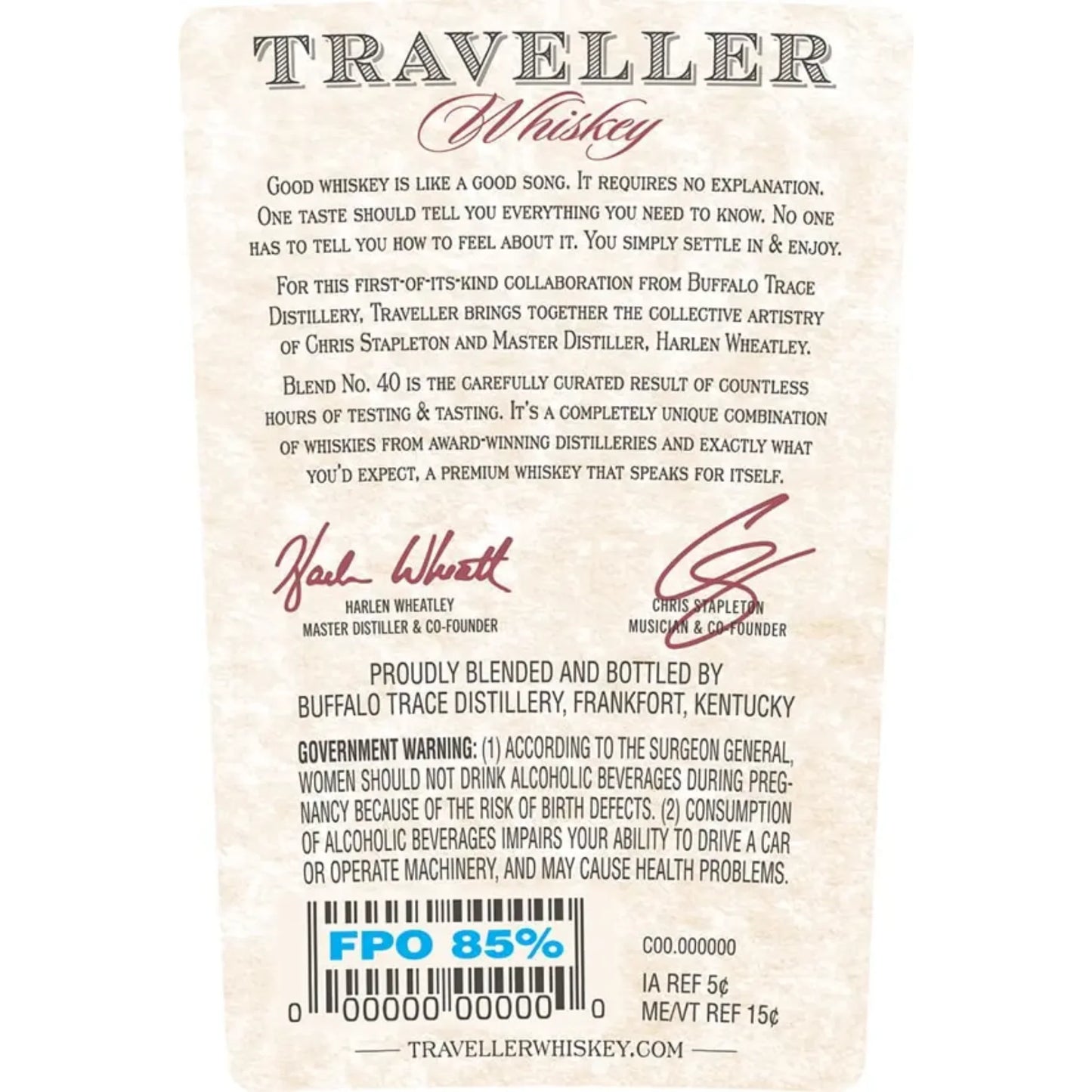 Traveller Blend No. 40 Whiskey by Chris Stapleton & Buffalo Trace